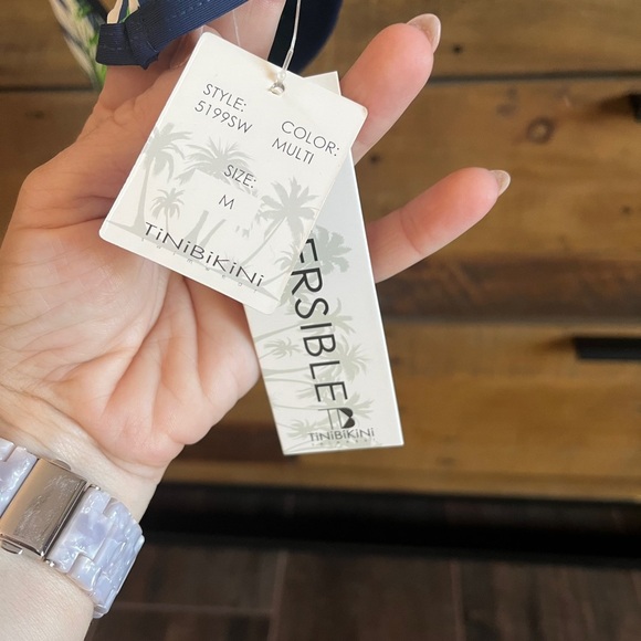 NEW! Tini Bikini 👙 Print + Navy. Top only - Picture 5 of 8